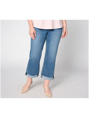 NYDJ Tall Cool Embrace Bailey Relaxed Straight Leg Crop Jeans Secret Hollow: T6